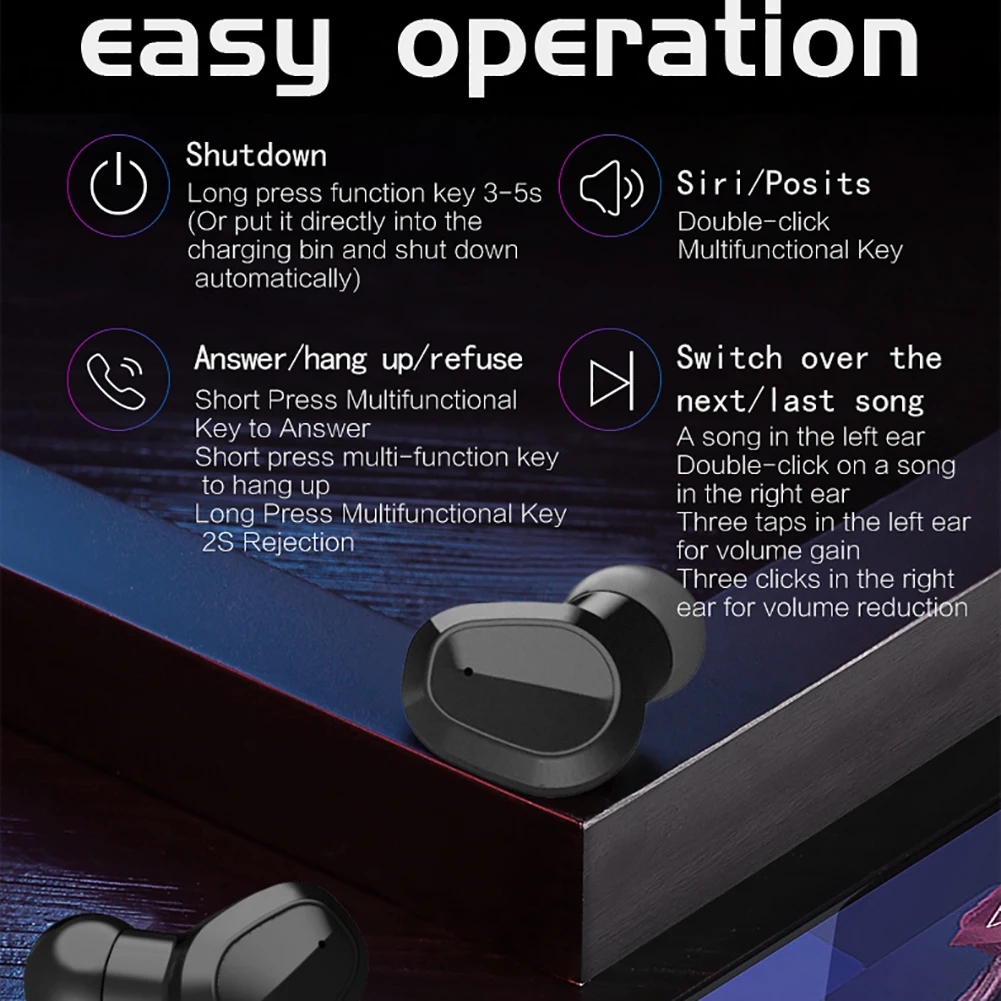 H3 Bluetooth наушники TWS Беспроводные Bluetooth 5,0 наушники водонепроницаемые бинауральные звонки гарнитура стерео HIFI Беспроводные спортивные наушники