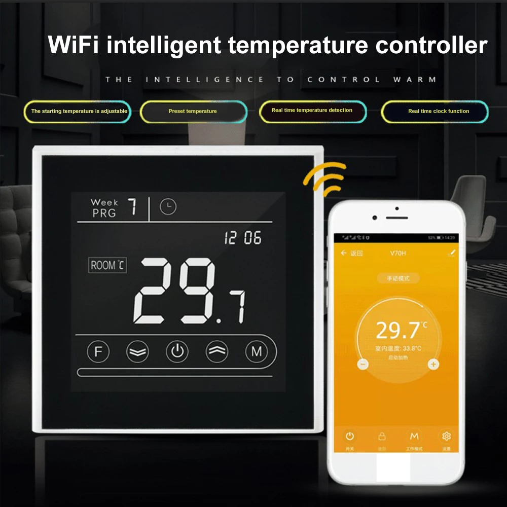 

Alexa Google Home Smart Intelligent WiFi Thermostat Room Electric Water Gas Boiler Floor Heating Temperature Controller
