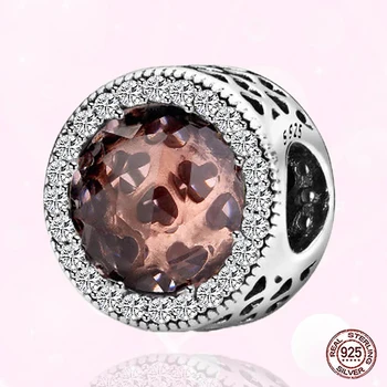

YSH new 100% 925 sterling silver brown Zircon Beads charm Fit original Europe bracelet 2020 women DIY jewelry gift free shipping