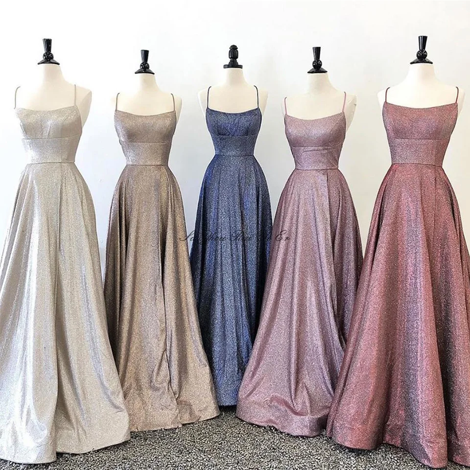 Vestido de festa, платья на тонких бретелях для выпускного вечера,, блестящее платье для выпускного вечера, корсет на спине, ТРАПЕЦИЕВИДНОЕ длинное платье для женщин, Robe De Soiree