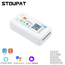 Tuya Wifi Smart Life APP Controller Voice Control for DC5V-24V Single Color CCT RGB RGBW RGBW RGBWW TV PC LED Strip Light Dimmer
