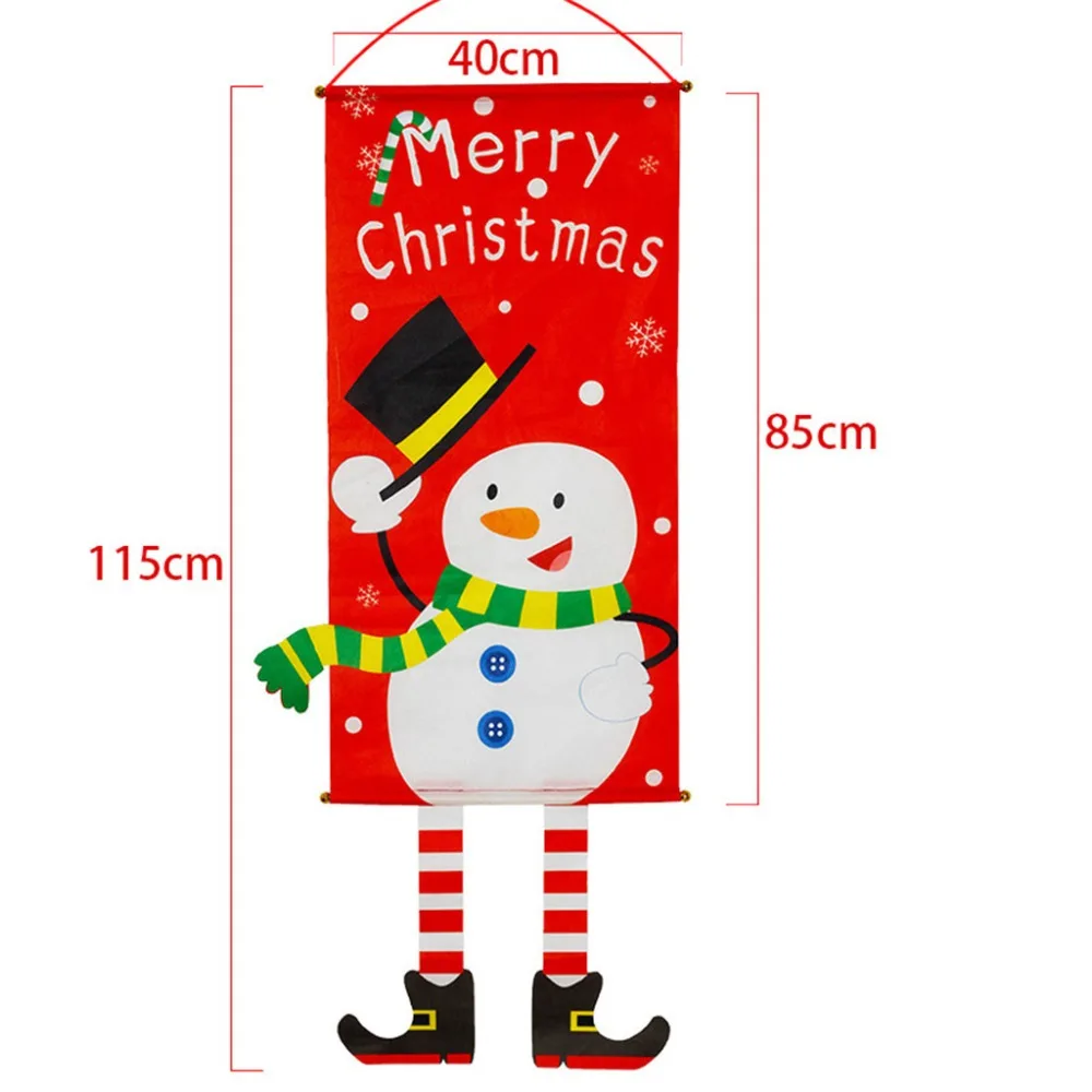  Christmas Banners Curtain Decoration Door Hanging Painting Hanging Flag (7)