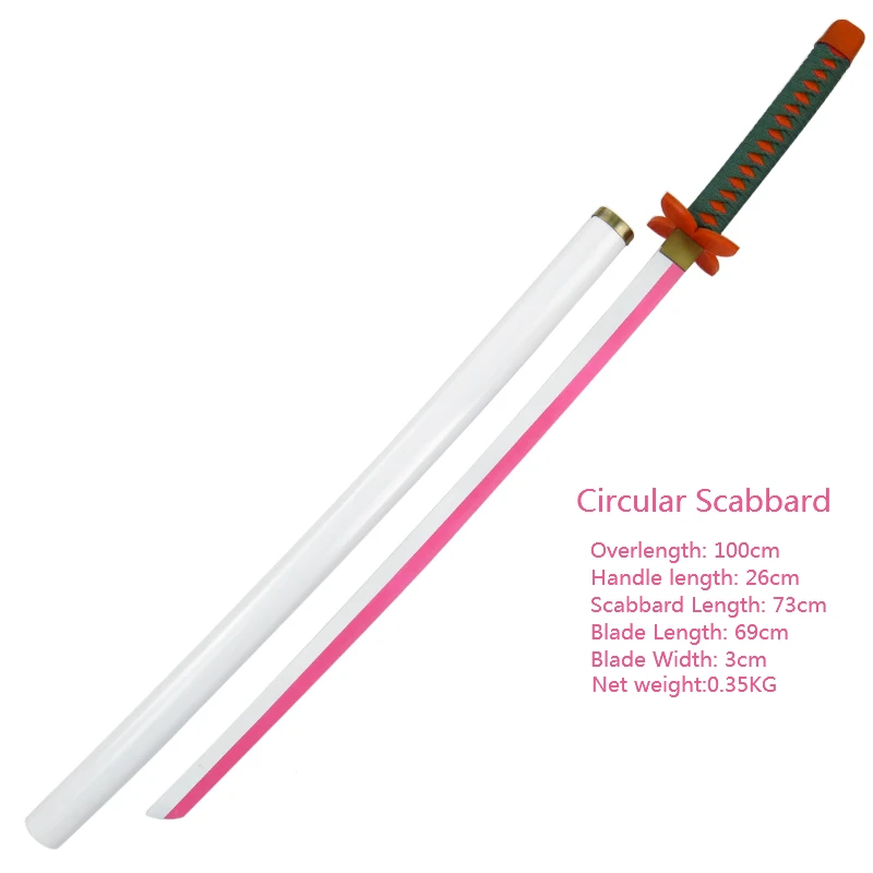 Anime Demon Slayer Kimetsu No Yaiba Cosplay Props Kochou Kanae Wood Sword Weapons Prop for Halloween Cosplay Party
