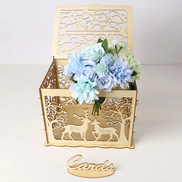 Приглашения на свадьбу коробка DIY Полые карт и денег, Подарочная коробка для свадьбы детского дня рождения вечерние MJJ88