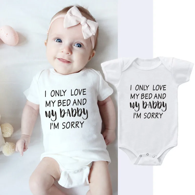 Комбинезон с принтом I Love My DAD для новорожденных мальчиков и девочек комбинезон