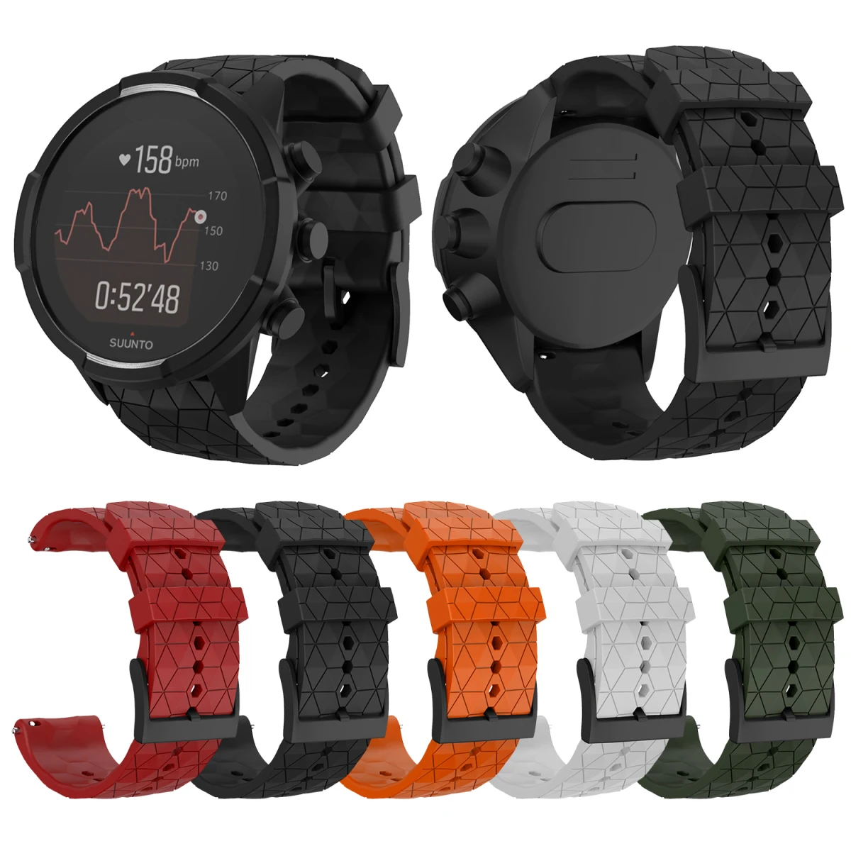 24 мм силиконовый ремешок для Suunto 9 Baro титановый медный браслет/Suunto Spartan Baro сменный ремешок