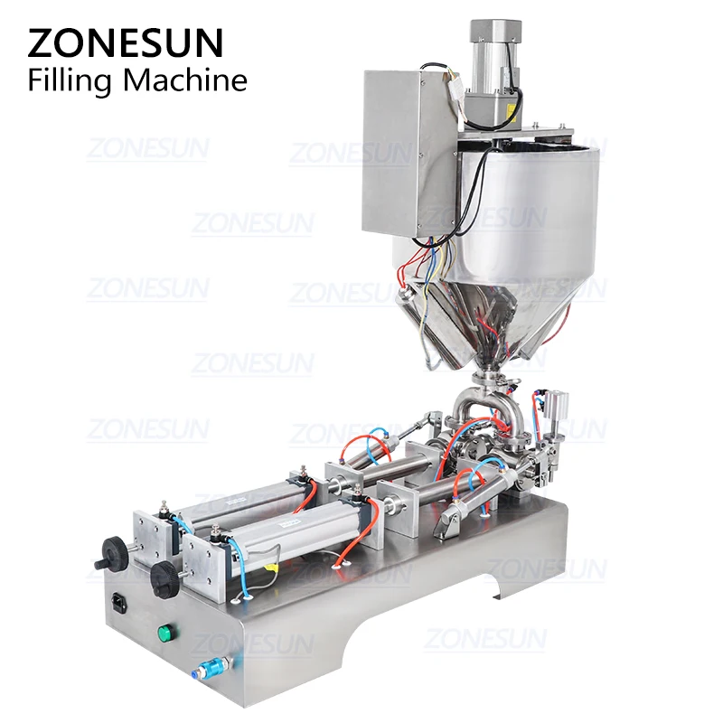 ZONESUN Chocolate Peanut Butter Filling Machine Heater Mixing Equipment Arequipe Viscous Liquid Paste Sauce Cosmetics Filler