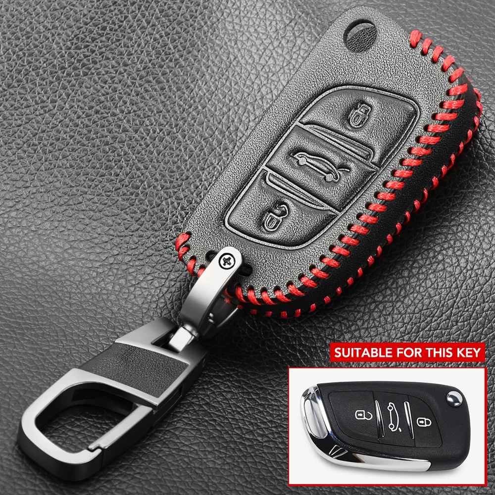 Car Leather Key Cover Case For Peugeot 208 301 308 308S 408 2008 3008 4008 5008 Citroen X7 C1 C2 C3 C4 C5 DS3 DS4 DS5 DS6 key case cover key case