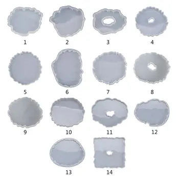 

7/14Pcs Silicone Crystal Epoxy Resin Mold Irregular Wave Coaster Mat Casting Mould Handmade DIY Crafts Decor Making Tool