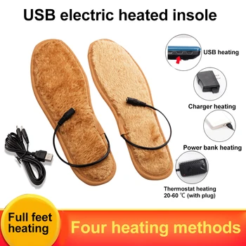 

USB Heated Shoe Insoles Foot Warm Keeping Comfortable Heated Insoles for Winter Outdoor Sports US Plug