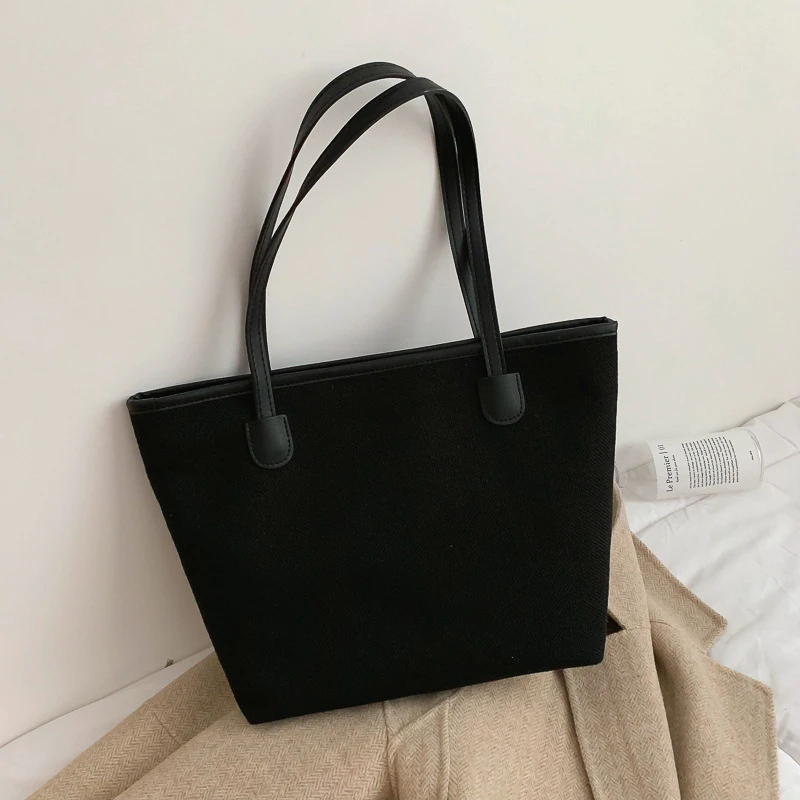 Сумка на плечо Женская холщовая вместительный модный тоут с ручками