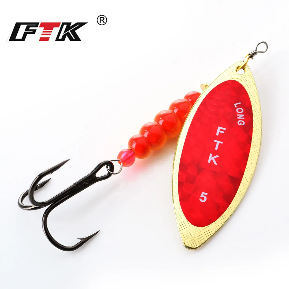 

FTK 1pc Fishing Lure Spinner Bait 4g/7g/12g/18g/30g Willows Leaf Hard Baits With Treble Hooks Hard Spoon Pike Fishing 4 colors