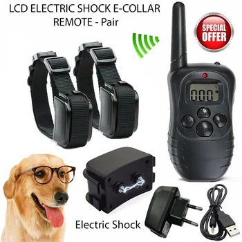 

2 X Impermeable recargable eléctrico choque Anti-corteza perro entrenamiento Collar LCD pantalla 998DR rápido y gratuito España