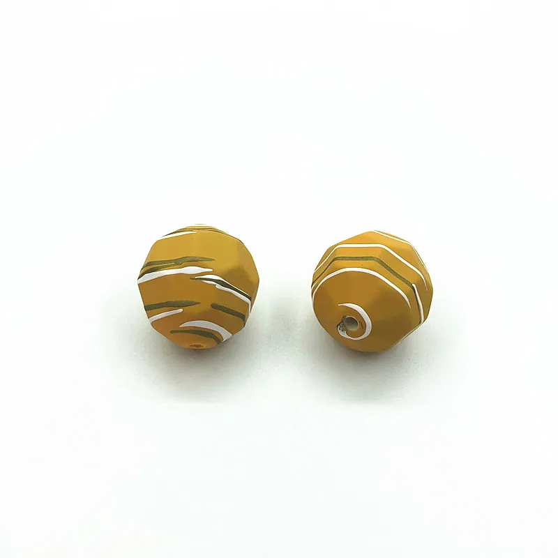 New arrival! 22mm 50pcs Matte Stripe Resin Faceted Beads for Earring accessories parts,Jewelry accessories Findings