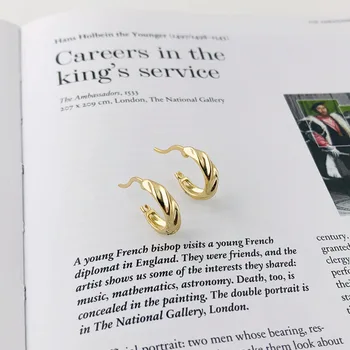 

Korean Irregular Twist Hoop Earrings Trendy Jewelry Party Gift 925 Sterling Silver Earring For Women Pendiente Plata 925 Mujer