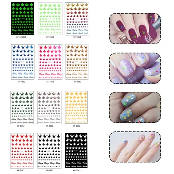 

1Pcs Water Nail Decal And Sticker Leaf Tree Green Simple Summer DIY Slider For Manicure Nail Art Watermark Manicure Decoration
