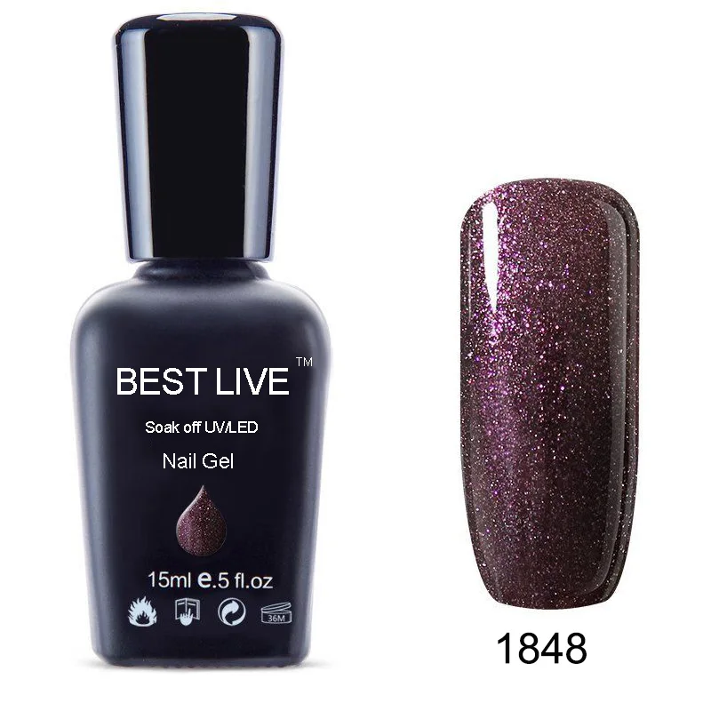 1848 BEST LIVE 15 мл УФ-гель для ногтей замачиваемый Светодиодный УФ-лак для ногтей УФ-гель для ногтей чистый цвет покрытие УФ-гель для ногтей Телесный и розовый#1546-40506 - Цвет: 1848