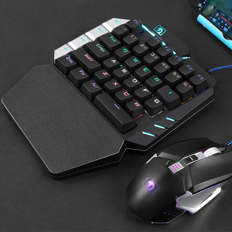 

K109 One-hand Operation Mobile Games keyboard 38 keys Mechanical hand feeling professional gaming Keyboard and 2500DPI mouse set