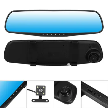 

4.3 Inch HD 1080P Dual Lens Rear View Mirror Car DVR Dash Cam Camera Kit Newly