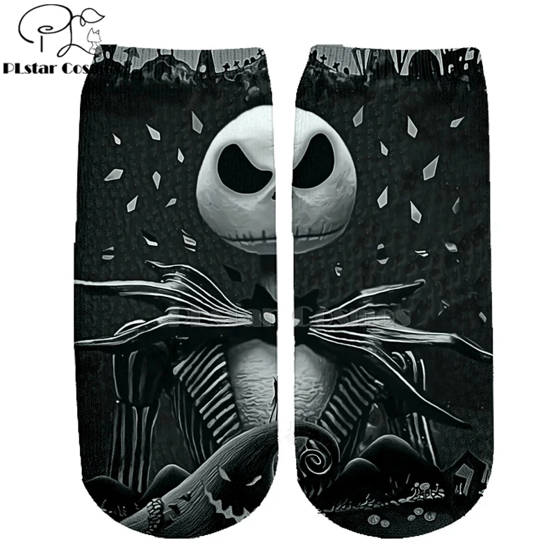 Хлопковые носки PLstar Cosmos nightster before christmas jack skellington разноцветные брендовые теплые короткие носки Хэллоуин-3