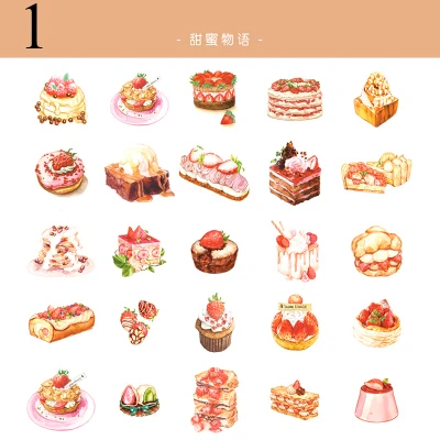 50 шт./кор. Kawaii Еда канцелярские Стикеры s милые животные Стикеры s Бумага клей Стикеры для детей DIY Скрапбукинг дневник поставки - Цвет: 1