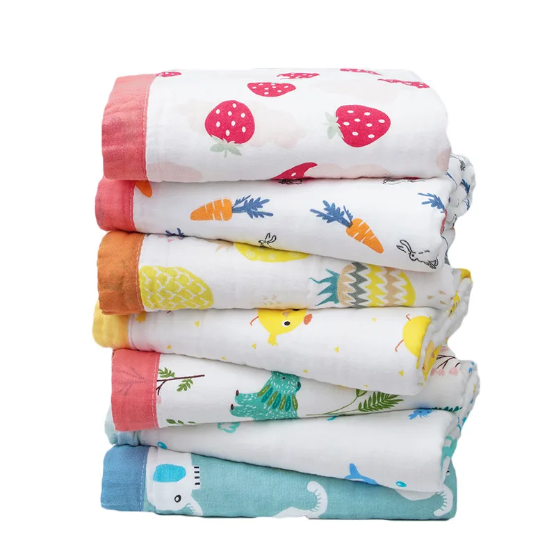 Imebaby baby blanket bath towel 110 * 110 six layers of pure cotton muslin newborn sw blanket, blanket, wrap blanket, bedding