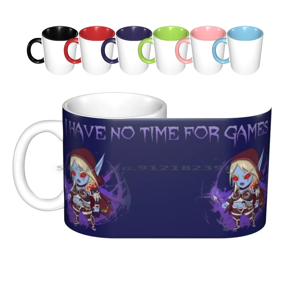 Sylvanas-Non C' È Tempo Per I Giochi Tazze In Ceramica Tazze Da Caffè Tazza Da Tè Al Latte Sylvanas Windrunner Wow Heroes Hearthstone Night Elf Relaxe