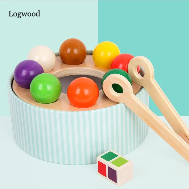  US $22.79  Wooden breeding brain rainbow Clip ball toy haba rainbow billiard exercise hand eye coordination ea