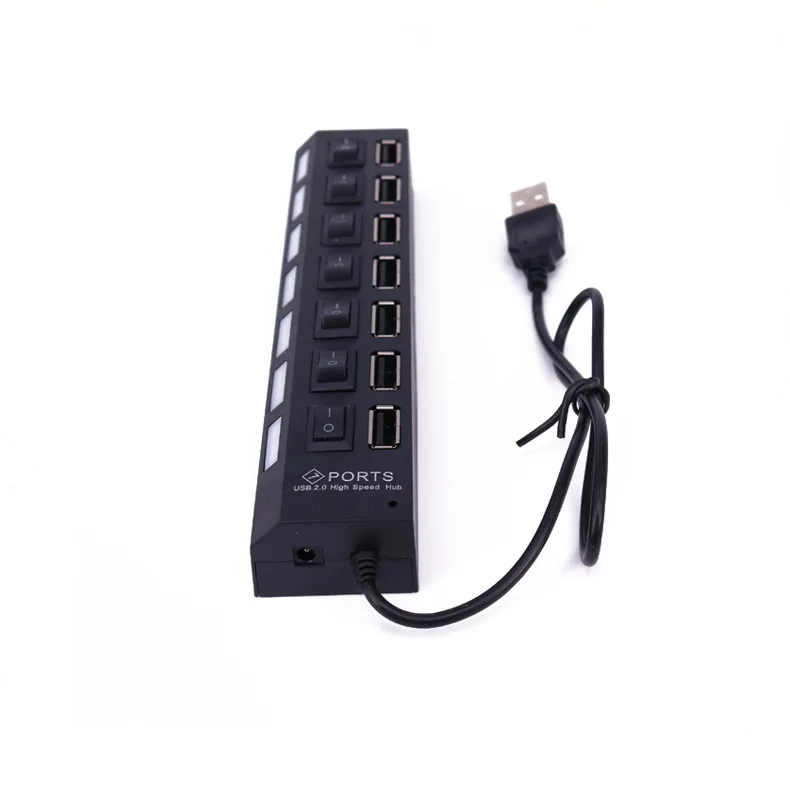 Микро USB концентратор 2,0 Мульти USB 7 портов высокоскоростной usb-порт разветвитель переключателей ПК Компьютерные аксессуары