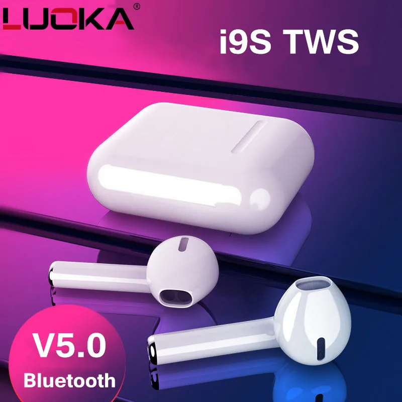 

Hot Sell LUOKA i9s TWS Mini Wireless Bluetooth Earphone Stereo Earbud Headset With Charging Box Mic For All Smart phone