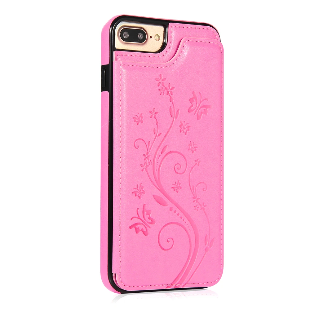 Тиснение чехол для iPhone 7 8 6 6s Plus X Xs Xr Xs Max 5 5S SE 5SE искусственная кожа задняя крышка откидная подставка, гнездо для карточек кошелек Чехол