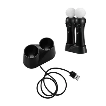 

Hot Promotion Professional Mini Remote Charger Charging Dock Station For VR For PS4 Dual Charging DC 5V Input Black