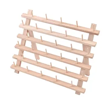 

30 Spool Foldable Wood Thread Stand Rack Organizer Cone Embroidery Machine Hold