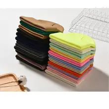 Мужская и женская однотонная шапочка для девочки и мальчика, теплая зимняя шапка унисекс, короткие шапки для рыбалки, неоновые, желтые, зеленые, оранжевые шапочки, розовая шапка