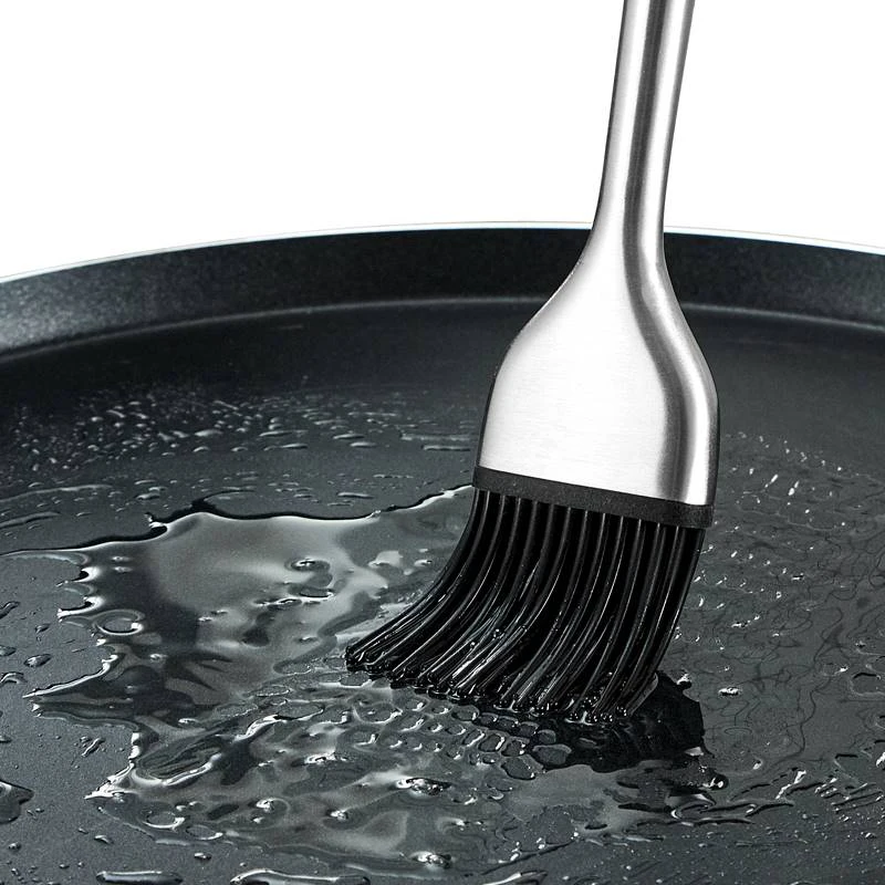 1Pc Silicone Basting Brush BBQ Grill Oil Sauce Brush Stainless Steel Handle Pastry Brush Butter Bread Baking Kitchen Accessories (4)