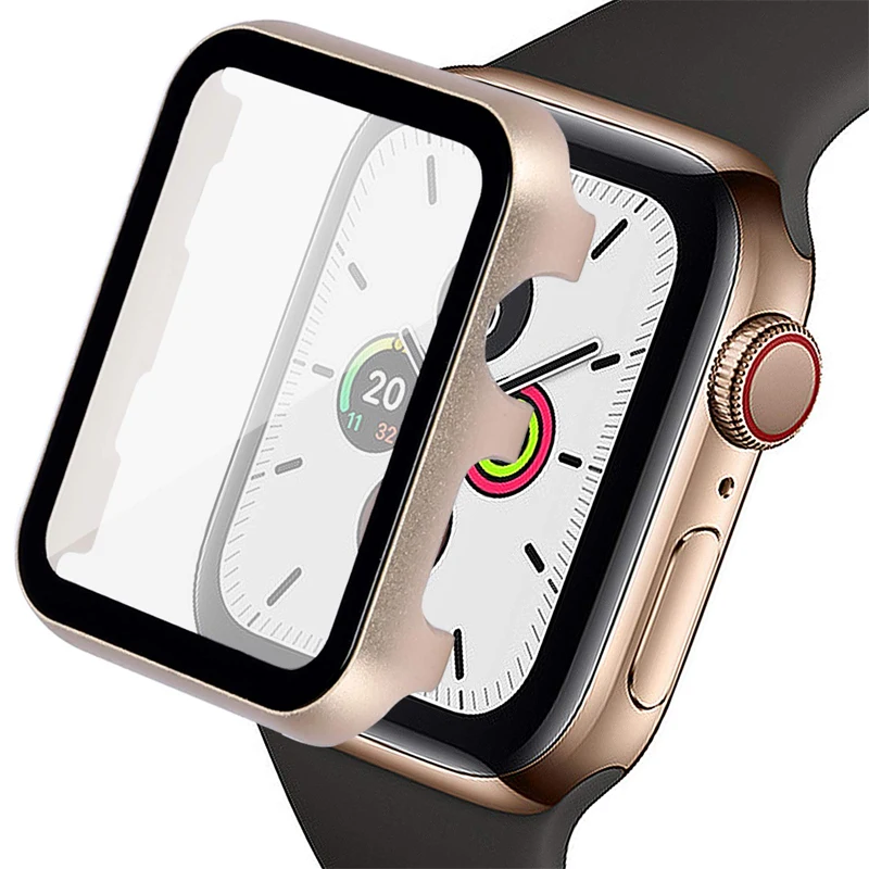 Часы Защитный чехол+ Защитная пленка на экран для наручных часов Apple watch 44 мм 40 мм, 42 мм, 38 мм, версия наручных часов iwatch серии 5/4/3/2/1 Защитная крышка прозрачная HD защитная пленка ультра-тонкий