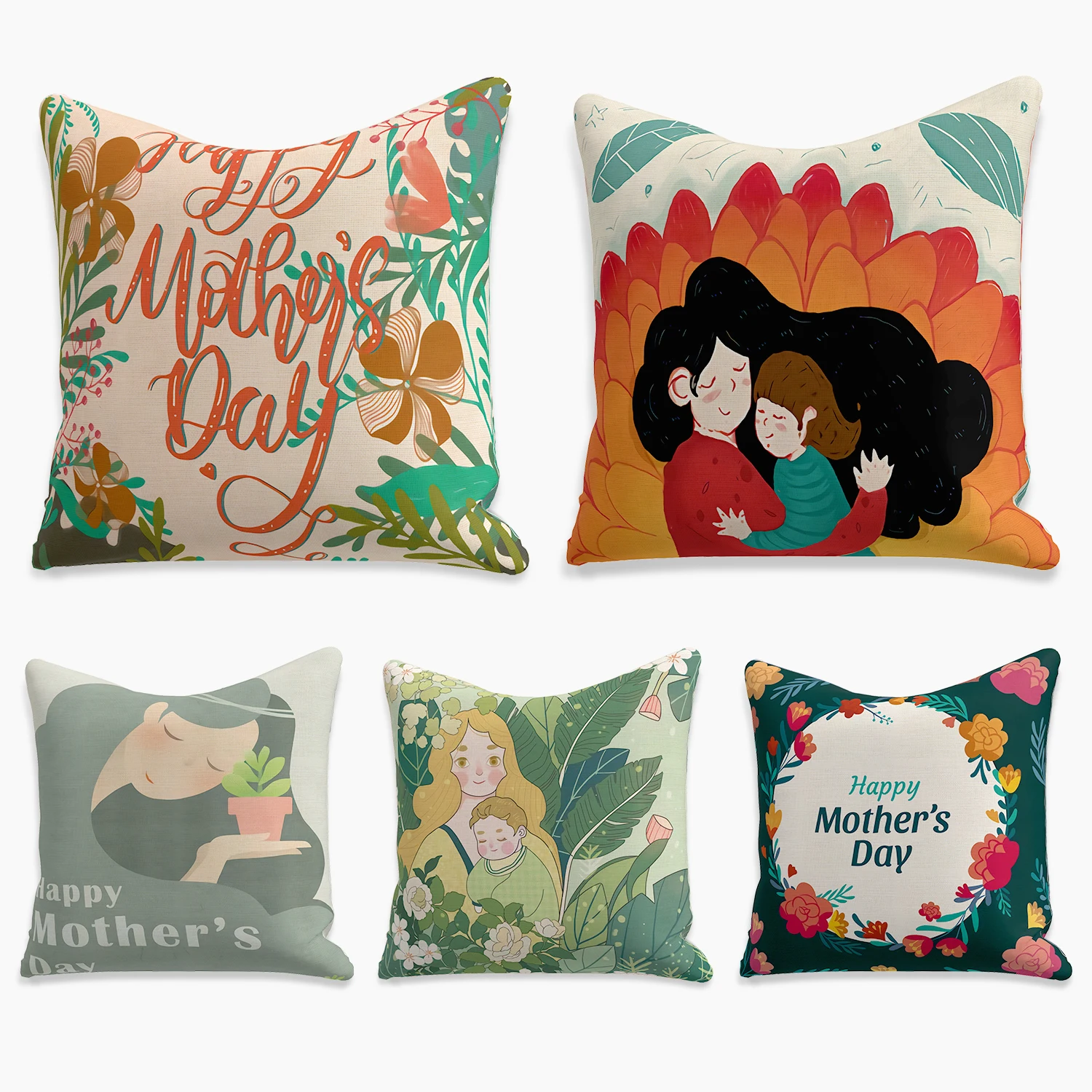 Pillow Case Girl Leaves English Phrases Square Cushion Cover Polyester Throw Pillows Cushions For Home Decor 45x45cm | Дом и сад