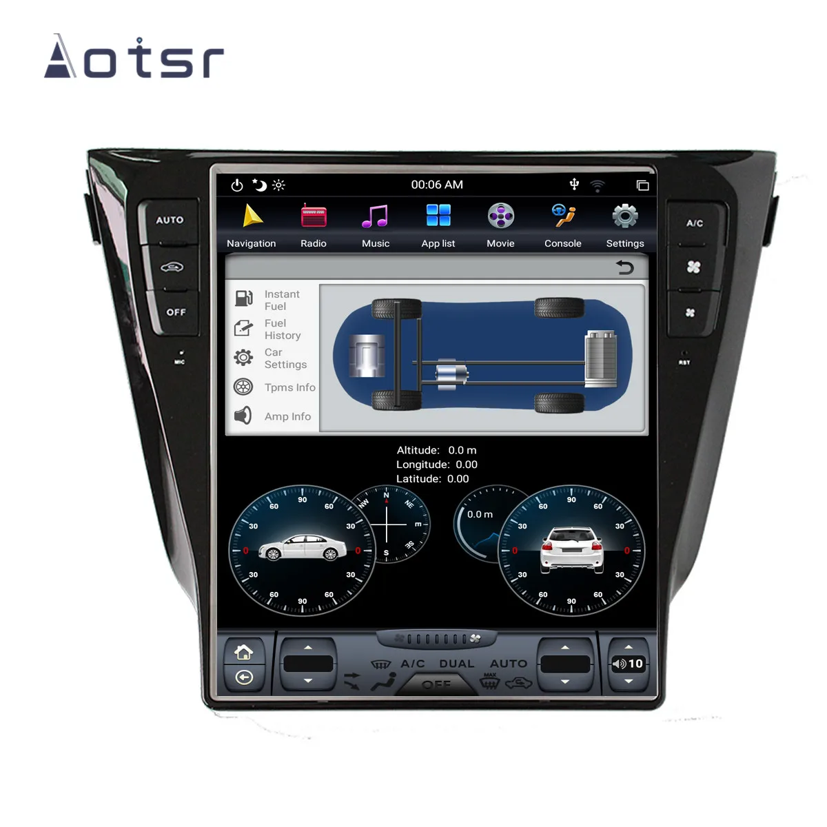 Excellent Aotsr Tesla 12.1“ Vertical screen Android 8.1 Car DVD Multimedia player GPS Navigation For NISSAN Qashqai 2013-2019 WiFi carplay 5