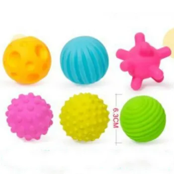 

6pcs Baby Non-Toxic Vinyl Soft Stress Balls Perception Senses Training Massage Ball Textured Multi DevelopTactile Toys