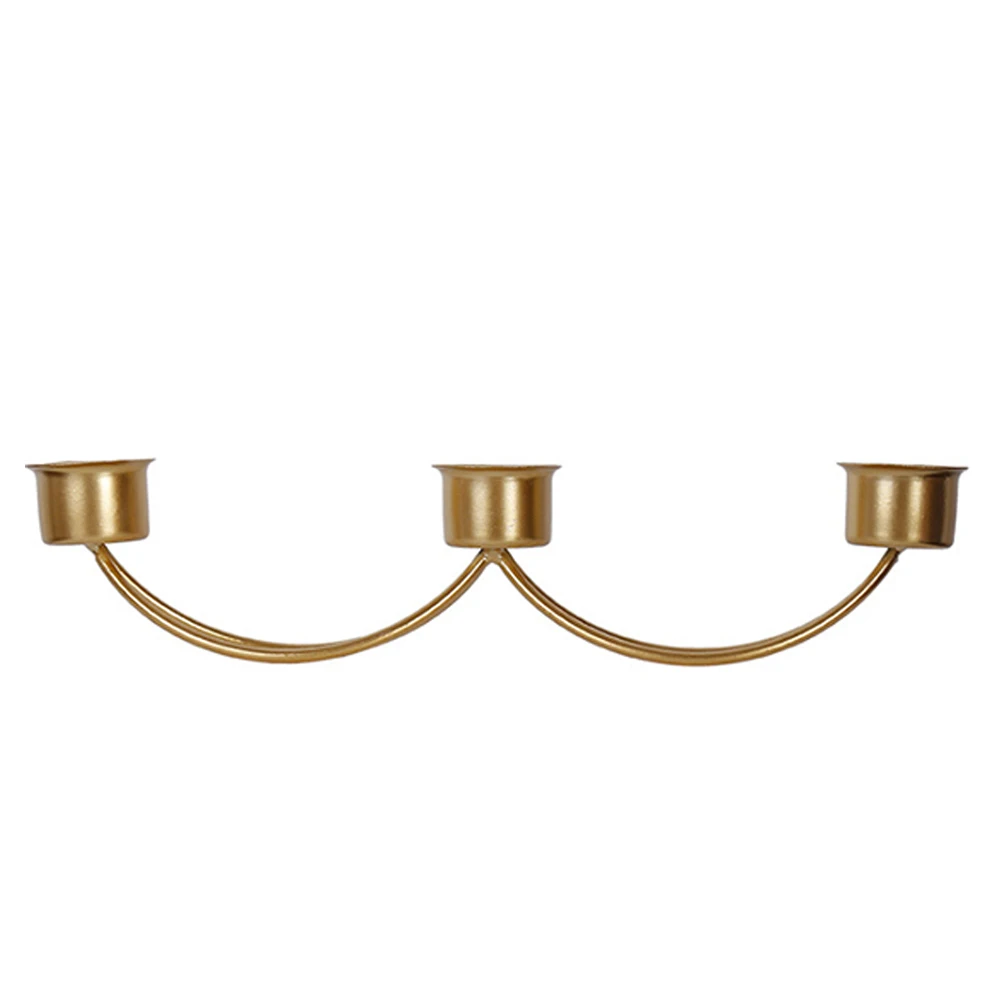 Thress Heads Gold Single Head Candle Holder Iron 3d Geometric Candlestick Romantic Table Decor Creative Home Wedding Decoration