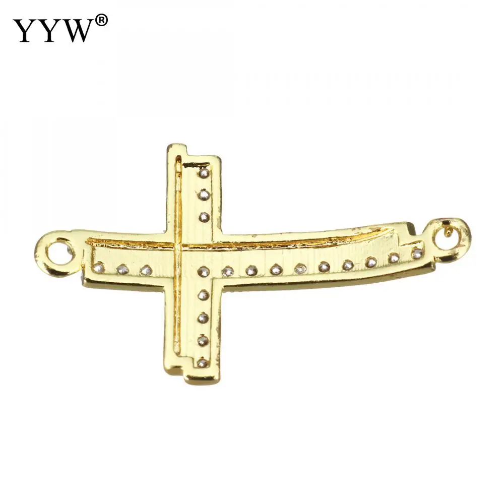 Jewelry Connectors Cross Connector With Rhinestones Plated Brass Jewelry Findings Connector Diy Jewelry Bracelets Making 20pcs