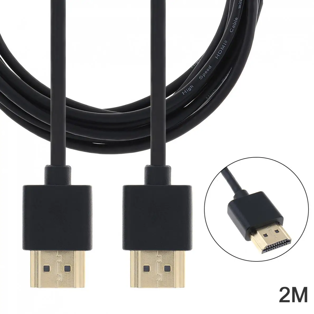 

DiGiYes4K HDMI Cable1.4 2M/6.56FtGold-platedHighSpeed1080P3D Male toMaleCableforHDTV/SplitterSwitcher/LCD/PS3/Projector/Computer