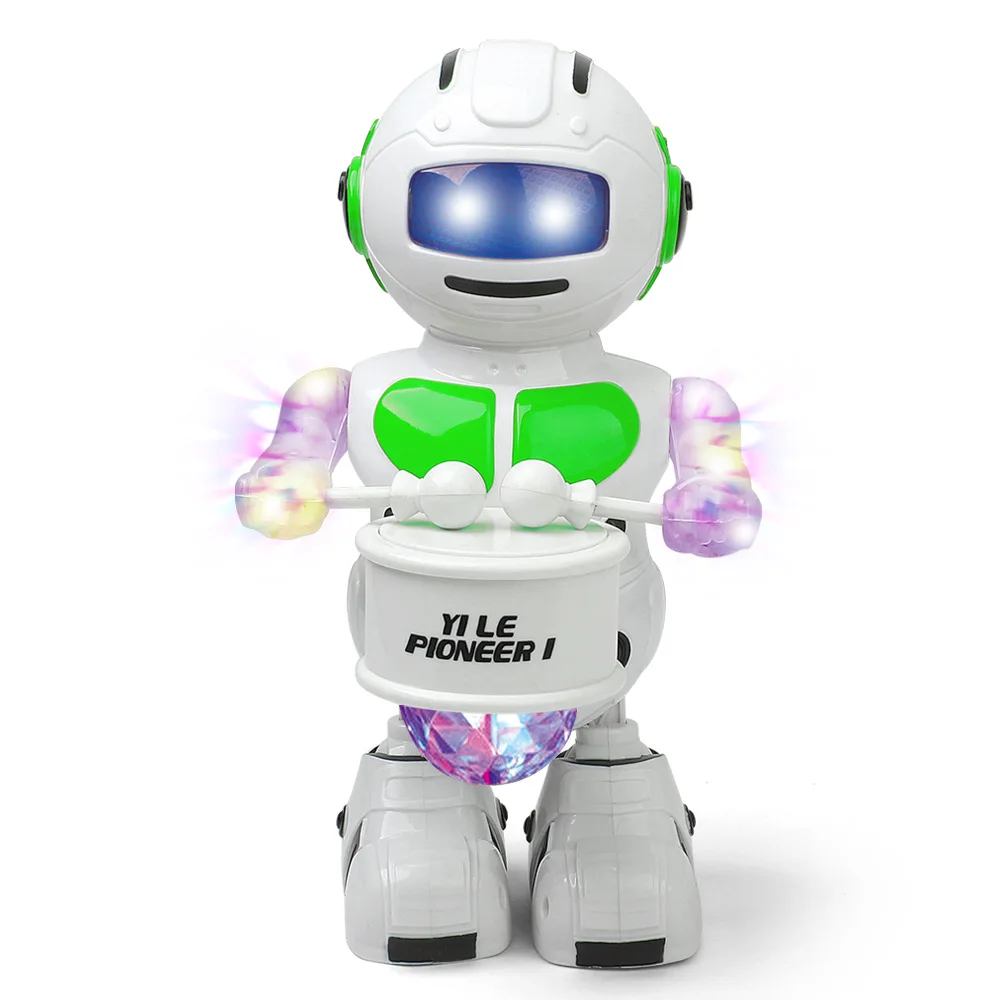 Children Smart Dancing Drums Robot Sound-And-Light Electric Drum Robot Models