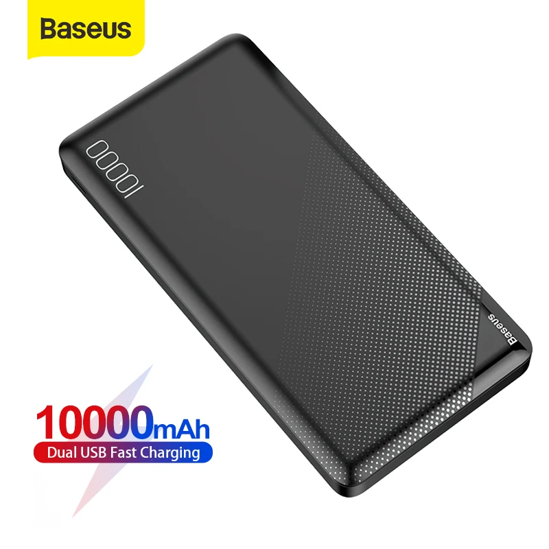 Baseus 10000mAh Power Bank Dual USB Fast Charging External