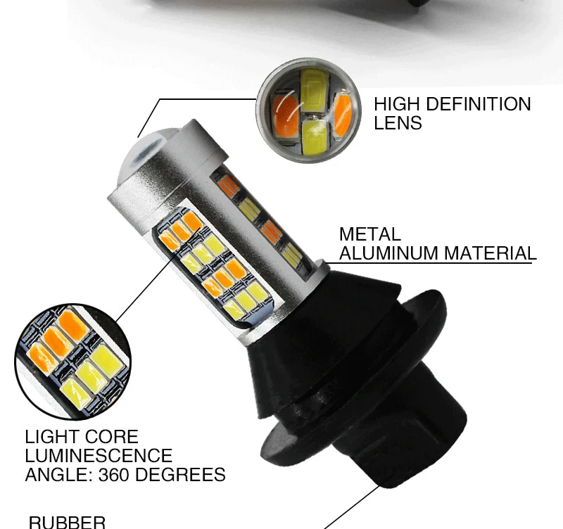 2 шт. светодиодный 1156 P21W PY21W BA15S BAU15S светодиодный CANBUS 42SMD T20 7440 W21W 12V авто лампа сигнальные огни DRL двойной Цвет автомобильной лампы