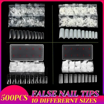 

500pcs Clear French Acrylic False 3D nail Tips Nail Art