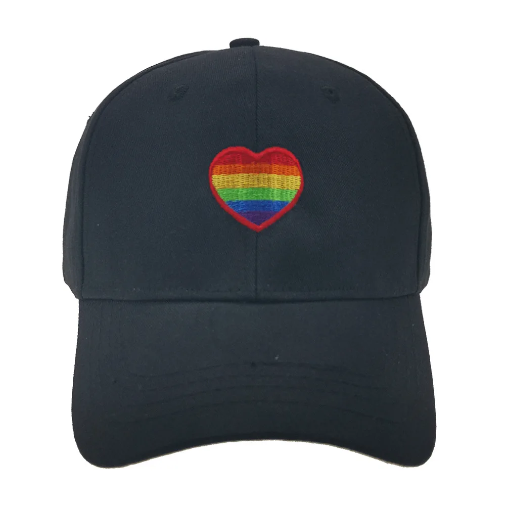 

Rainbow Heart Embroidered Baseball Cap Women Outdoor Sports Hat Sun Hat Bonnet