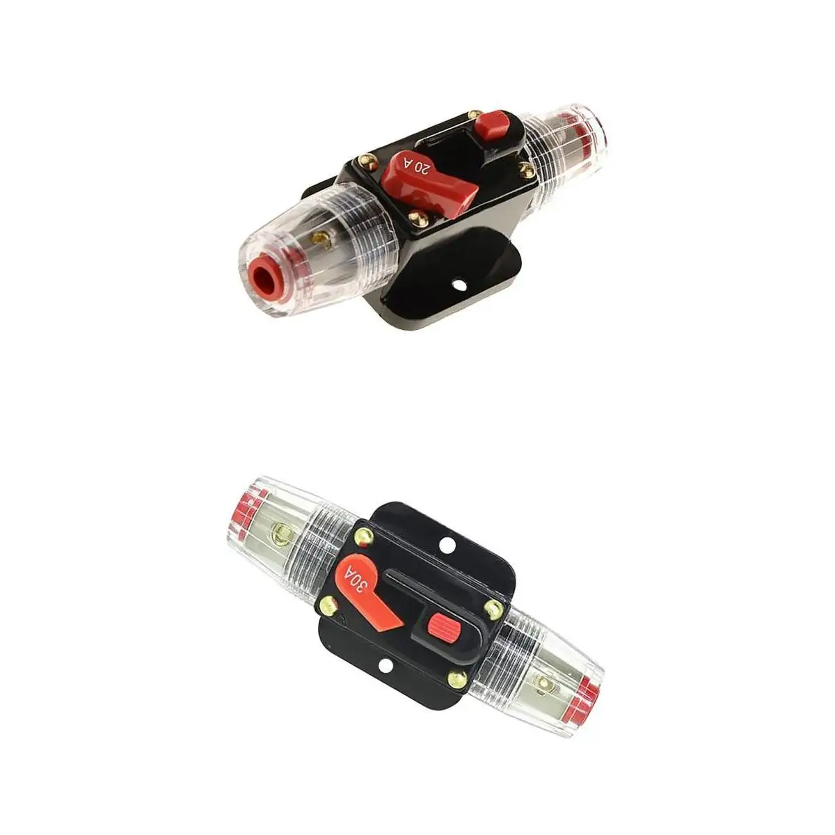 2Pc 12V DC 20A 30A AMP Car Audio Inline Circuit Breaker Fuse Holder Inverter