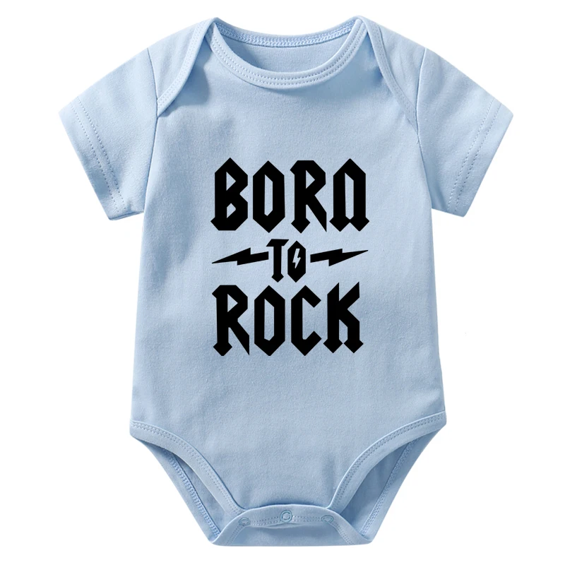 Born To Rock Newborn Baby Bodysuit Short Sleeve Cotton Baby Boys Girls Clothes Jumpsuit Infant Outfit Baby Body Rock Onesies 2