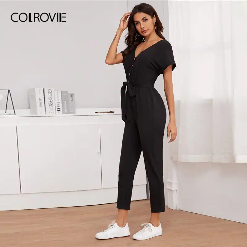 black cuffed jumpsuit